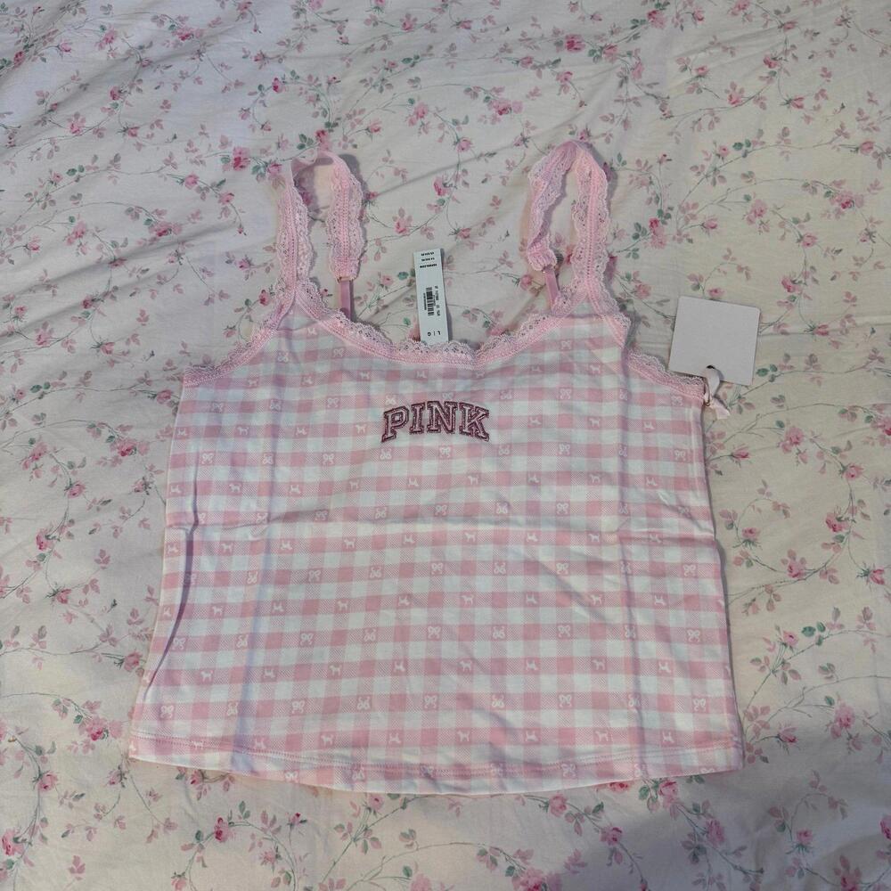 VS PINK x LoveShackFancy Lace Trim Tank Top